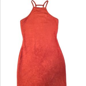 Suede tank top dress.